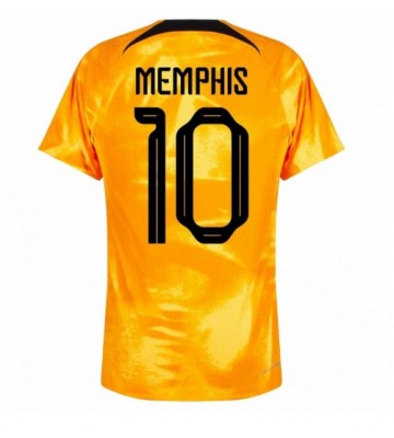Nederland Memphis Depay #10 Hjemmedrakt VM 2022 Kortermet